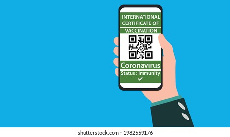 Digital Health Passport On Mobile Phone For Travel During The COVID-19 Pandemic. Vaccine Immunity On The Screen Of Your Smartphone. Corona Virus Vaccination Concept.
Vaccination Card Concept.
Vector.