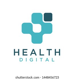 Digital Health Symbol Vector Logo