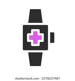 Digital Health Watch, Medical Plus Sign Icon Symbol