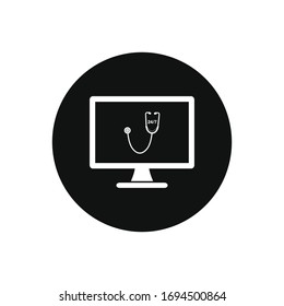 Digital Healthcare Tips Button Icon. Editable Vector EPS Symbol Illustration.