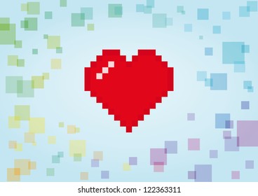 Digital Heart Abstract Background. Vector Illustration