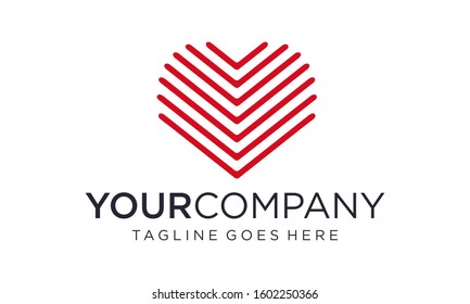 Digital heart for logo design vector editable
