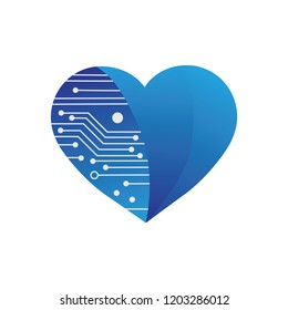digital heart, logo icon