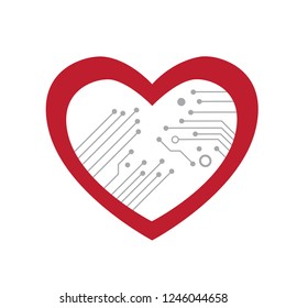 digital heart, logo icon