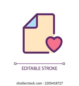 Digital heart screening result pixel perfect RGB color ui icon. Cardiogram. Simple filled line element. GUI, UX design for mobile app. Vector isolated pictogram. Editable stroke. Arial font used