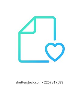 Digital heart screening result pixel perfect gradient linear ui icon. Electronic cardiogram. Line color user interface symbol. Modern style pictogram. Vector isolated outline illustration