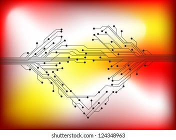 Digital heart vector