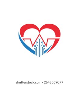 digital heartabstract logo modern style