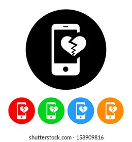 Digital Heartbreak Icon With Color Variations