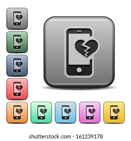 Digital Heartbreak Icon Square Icon Set with Color Variations