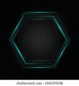 digital hexagon gate vector design.