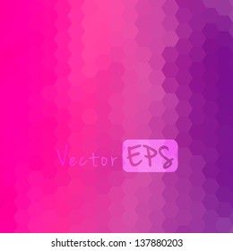 Mosaico digital hexagonal, brillante, rosa, púrpura, color glamour fondo vectorial abstracto