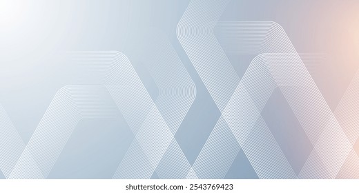 Digital hexagonal blue abstract background. Digital futuristic technology concept with hexagons. Geometric stripe line art design for poster, brochure, cover, banner, website, header