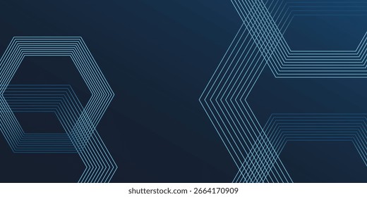 Digital hexagonal blue abstract background. Modern digital futuristic technology concept with hexagons. Vector Illustration