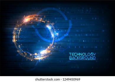 Digital hi tech concept background. Abstract futuristic cyberspace. Digital innovation background