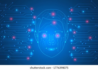 Digital high tech circuit lines technology abstract background.