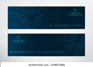 Digital Hi-tech Circle banners template,Technology cover concept,design for web banner and advertising for company,vector