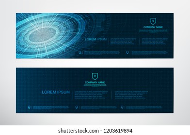 Digital Hi-tech Circle banners template,Technology cover concept,design for web banner and advertising for company,vector
