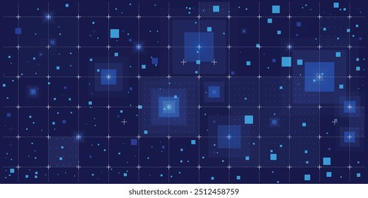 Digital Hi-Tech Grid. Blueprint Background or Overlay Illustration.