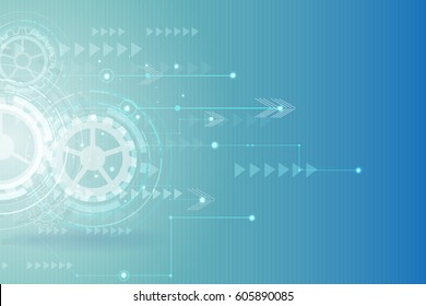 Digital hitech technology with gearwheel and Geometric network lines background,vector