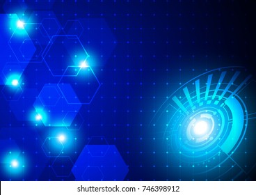 Digital Hi-tech technology on dark background concept