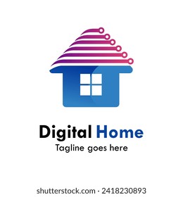Design-Logo für digitales Zuhause - Illustration