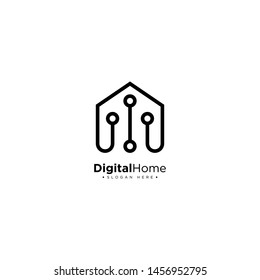 Digital Home Logo Design Template