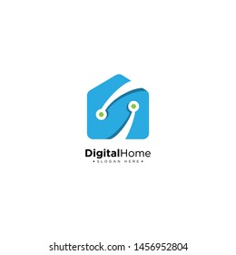 Digital Home Logo Design Template