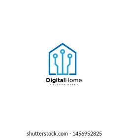 Digital Home Logo Design Template