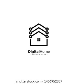 Digital Home Logo Design Template