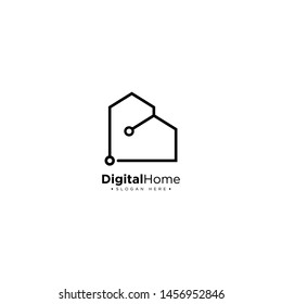 Digital Home Logo Design Template