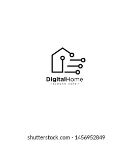 Digital Home Logo Design Template