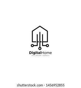 Digital Home Logo Design Template