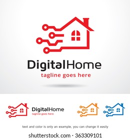 Digital Home Logo Template Design Vector 