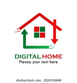 Digital home logo template illustration