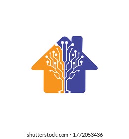 Digital Home vector logo design. Smart home icon.