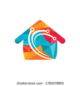 Digital Home vector logo design template.