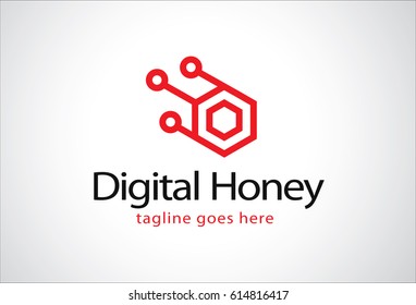 Digital Honey Logo Template Design