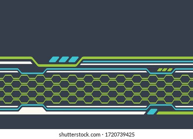 Fondo vectorial digital del peine de miel. Fondo del tecno hexágono abstracto 