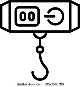 Digital and Hooks Law Scale Concept Vector Line Icon Design, Weight Measuring device Symbol, Mass balances Sign, Traditional scale Stock Illustration