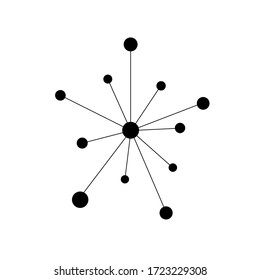 Digital hub network vector icon. Technology sign