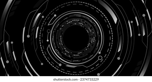 Digital HUD circle backgound. Futuristic virtual dashboard display. Cyber circuit board. GUI and UI design. Vector illustration. EPS 10.