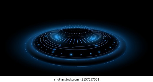 Digital HUD elements with light effect. Futuristic element for design user interface. Technology background. Cyber space. Dashboard display. Vector illustration. EPS 10