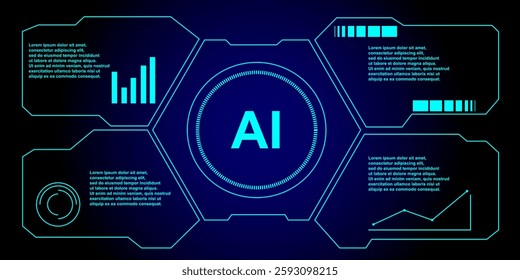 Digital hud frames. Futuristic user interface digital panels and buttons, cyber tech bar and Sci Fi titles box. Game menu or dashboard message window frame vector set. Illustration.