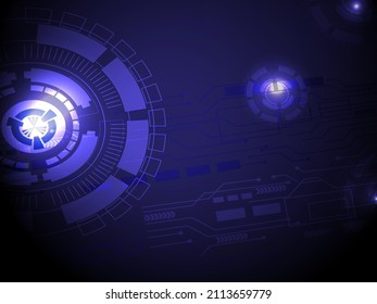 Digital HUD GUI UI with binary code. Futuristic, sci fi user interface. Virtual modern graphic. Technology background design. Dashboard display. Vector