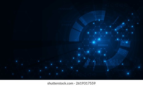 Digital hud ring tecnologia adstract luz azul fundo