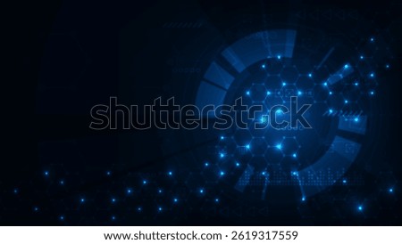 Digital hud ring technology adstract blue light background