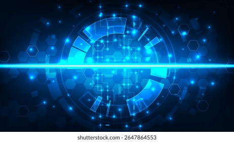 Tecnología digital de ciencia ficción hud abstracta fondo de luz azul