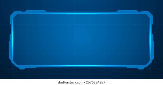 Pantalla digital HUD o Vector de interfaz de caja de tecnología editable