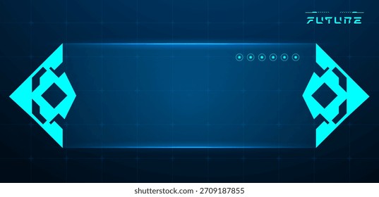 Pantalla digital HUD o Vector de interfaz de caja de tecnología editable	